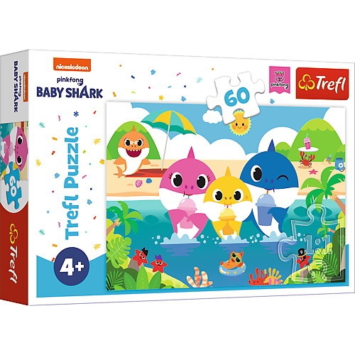Puzzle Rodzina rekinów na wakacjach Baby Shark